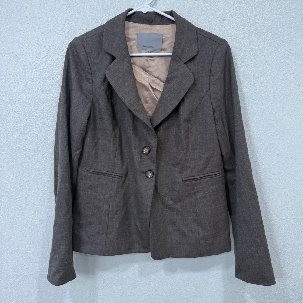 Classiques Entier Women's Gray Wool Blend‎ Blazer Size 12
